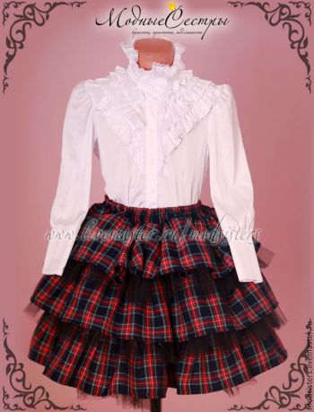 Школьная форма (Блузка+жакет+юбка)