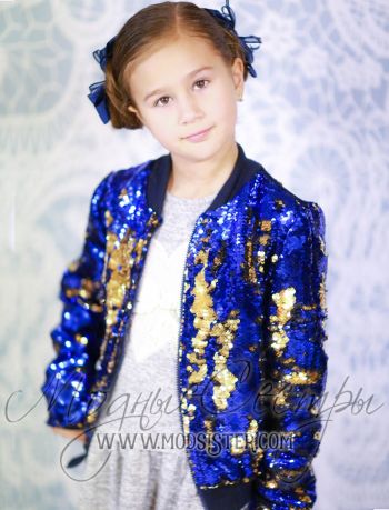 Куртка-бомбер с пайетками В002